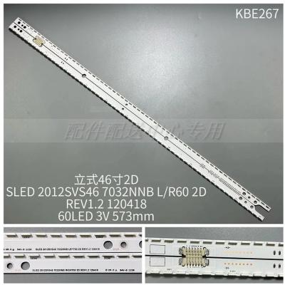 2pcs x 46 inch Edge LED Strips for Samsung LTJ460HN06 UA46ES5500R UE46ES5507K TV 2012SVS46 7032NNB 2D 60-LEDs 572mm