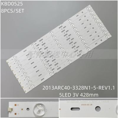 8pcs x 40 inch LED Backlight Strip for TV 40VLE6520BL SAMSUNG_2013ARC40_3228N1 40-LB-M520 40VLE4421BF 5-LEDs 428mm