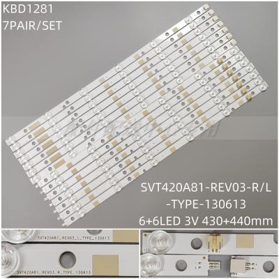 14PCS x LED Backlight Strip for 42 INCH 42L7453RB 42L7453D SVT420A81_REV03_L-TYPE_130613 6Leds 430MM