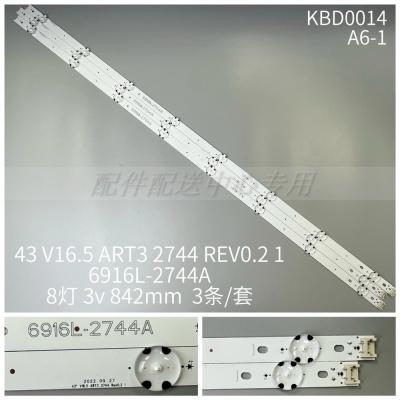 3Pcs x LED Backlight Strip for 43'' V16.5 ART3 43UH620V 610A 6100 630V 603V 610T 6916L-2744A UHD 1 LC430DGE 43LG61CH