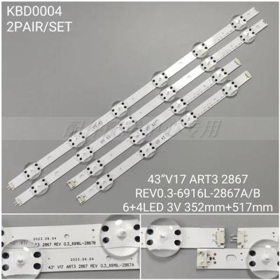 4Pcs x LED Backlight for 43''V17 ART3 43UJ670V 675V 655V 670V 6565 6525 43LV340C 6916L-2867A B F 6500 43LJ6400 agf78709801