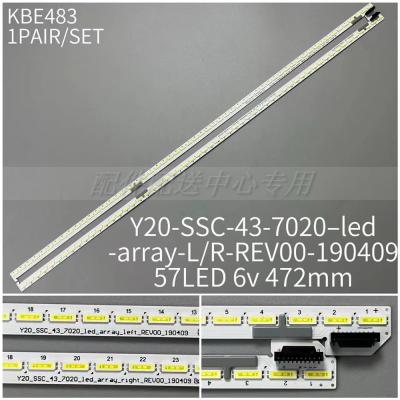 2PCS x LED Backlight Strip for 43INCH QM0724 STL430AC3-R Y20-SSC-43-7020-led-array-L/R-REV00-190409 57Leds 472MM 6V