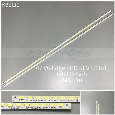 2pcs x LED Backlight Strips for 47''V6 Edge FHD 47LW4500 47PFL7666T LC470EUF 47LW5300 64-LEDs 610mm 3660L-0369A AG117