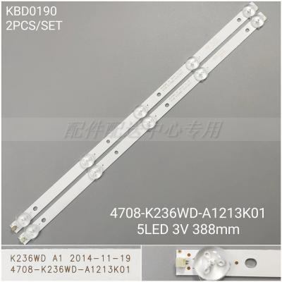 2Pcs x 24 inch 23.6'' LED Backlight Strip for TV K236WD 4708-K236WD-A1213K01 24J1000 5-LEDs