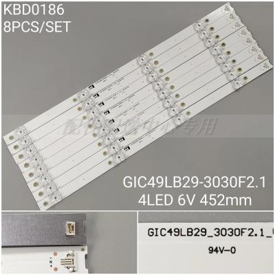 8pcs x 49'' LED Backlight for 49P3F 49A950C 49P3C LEHUA 49BC7600 GIC49LB29- 3030F2.1-V0.1 4-LEDs 450mm