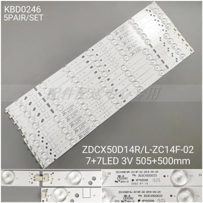 10PCS x LED Backlight Strip for 50N640SD 50RLDED5078A CX500DLEDM 303CX500035 303CX500036 ZDCX50D14R/L-ZC14F-02