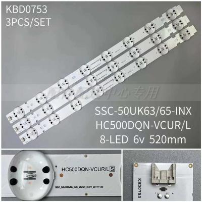 3pcs x 50 inch LED Backlight Strips for TV 50UK6500PLA 50UK6300AUA HC500DQN-VCUR/L S 8-LEDs