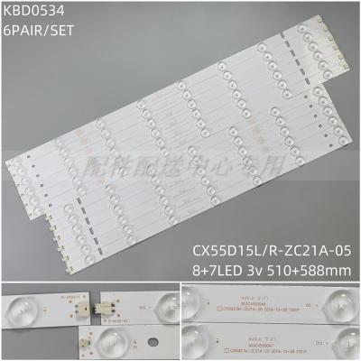 12PCS x LED Backlight Strip for 55CF37-T2 LT-55NU57A XLM-0577 XLM-0578 CX55D15R CX55D15L CX55D15L/R-ZC21A-05