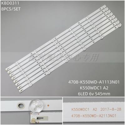 8PCS x LED Backlight Strip for 55INCH 55PUH6052/T3 55U5080 55PUF6092 K550WDC1 A2 4708-K550WD-A1113N01 6Leds 545MM