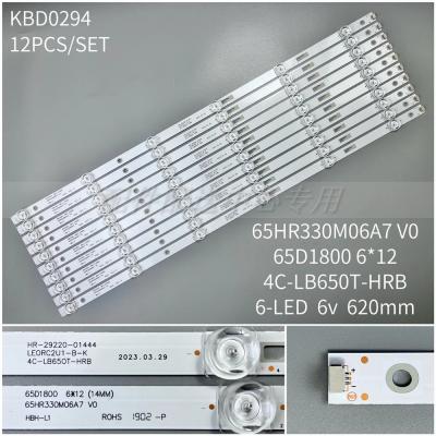 12Pcs x LED Backlight Strip for TCL65D06-ZC23AG-04 65D1800 65HR330M06A7 4C-LB650T-ZC1 HRB Hitachi 65R80 AW TV-65UHD4K 6-LEDs