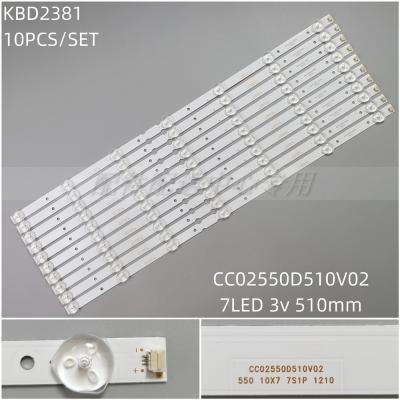 10pcs x LED Backlight Strip for CC02550D510V02 7-LED 3V 510MM*12MM