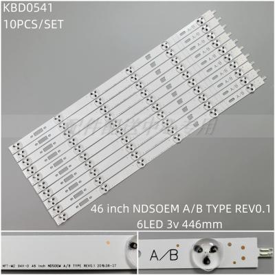 10PCS x LED Backlight Strip for KDL-46R485A KLV-46R452A 46INCH NDSOEM A/B TYPE REV0.1 6Leds 446MM