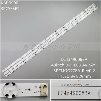 3pcs 830mm LED backlight strip 11 lamp for LC43490083A Innotek 43inch DRT LED ARRAY 3PCM00778A Rev0.0_180226