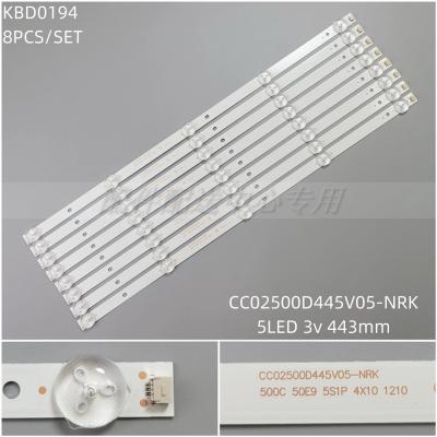 8PCS x LED Backlight Strip for LE-8815A LE-8822A CC02500D445V05-NRK 5Leds 443MM