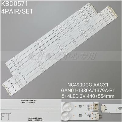 2pcs x 49 inch LED TV Backlight for NC490DGG-AAFX1-41CA GAN01-1255A/1295A-P1 NC490DUE Left + Right 4+5 LEDs