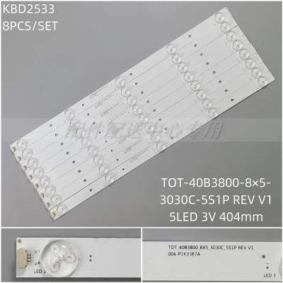 8PCS x LED Backlight Strip for PLE-4005FHD PLE-4005FHD 006-P1K3387B LVF400CM0T LEKT40B3800 L40B2800 TOT-40B3800-8X5-3030C-5S1P