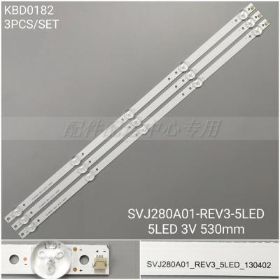 3 pcs x 28 inch LED Backlight Strip for Proline Bravis 28C2000B 28''TV L2830HD SVJ280A01 REV3 5LED 130402 M280X13-E1-H 530mm