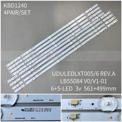 8pcs x LED Backlight Strips for Sanyo UDULEDLXT005 /006 FW55D25F LB55084 55W6S1P 55W5S1P 55PFL5601/5402