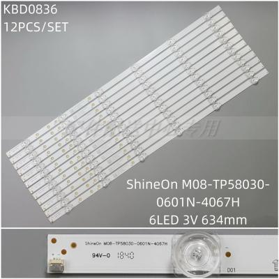 12PCS x LED Backlight Strip for ShineOn M08-TP58030-0601N-4067H 6Leds 634MM