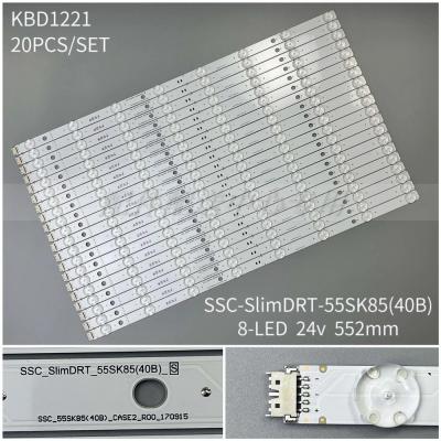 20Pcs x LED Backlight Strips for TV 55SM9010PLA 55SK8500PSA SlimDRT_55SK85 (40B)_CASE2 170915 HC550DQB 8LEDs 552mm