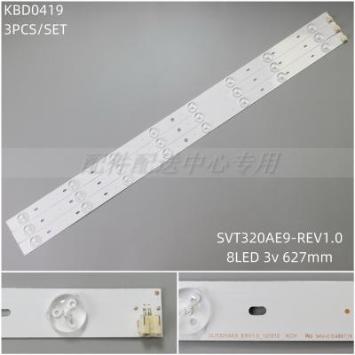 3pcs x 32inch LED Backlight Strip for TOSHIBA 32L2333DG SVT320AE9_REV1.0_121012 LSC320HN03-T01 8-LEDs 627mm