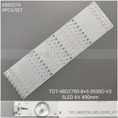 8pcs x 48 inch LED Backlight for TOT-48D2700-8X5-3030C-V3 YHA-4C-LB4805-YHEX2 D48A810 B48A558U B48U828U U838U U858U