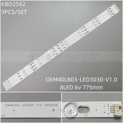 3Pcs x 40'' LED Backlight Strips for TV 40FS3750TFA OEM40lb03_led3030_V1.0 8-LEDs 3v 774mm