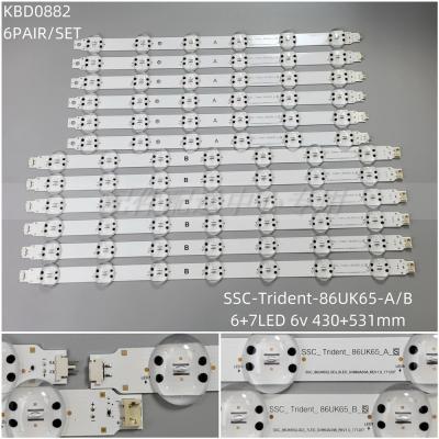 2pcs x LED Backlight Strips for TV 86UK6570PUB Trident_86UK65_A/B 6+7 LEDs