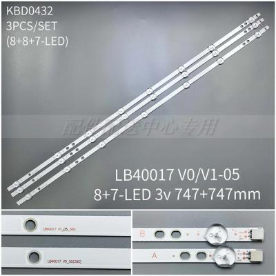 3pcs x 40 inch LED Backlight Strip for Vestel BUSH DLED40287FHD LB40017 V1_05-38S 17DLB40VXR1 VES400UNDS-2D-N11 745mm